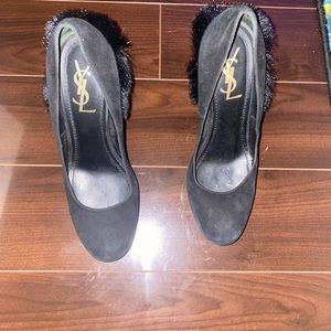 YSL Size 9 Suede Black Heels